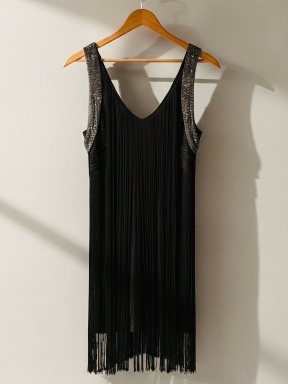 Haute Hippie Black Fringe Mini Dress